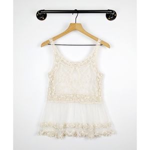 MED - Dreamers Lace and Crochet Sheer Tank Top